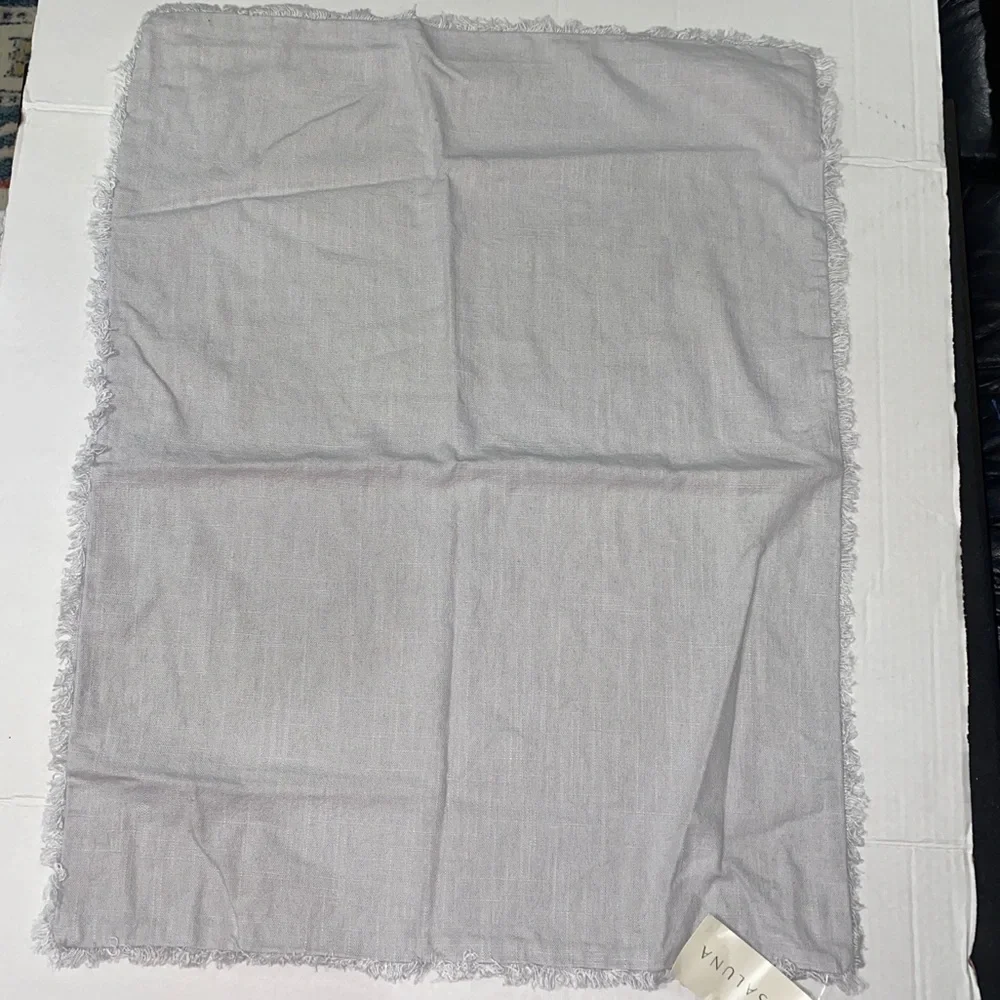 Casaluna fringe hem grey linen pillow sham standard new